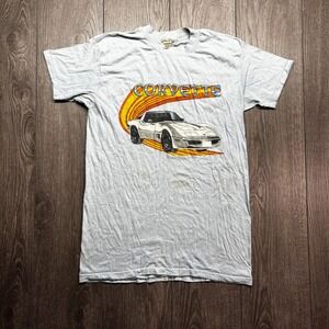 Vintage Corvette 1970s Blue T Shirt Medium Rare True Vintage Single Stitch Thin